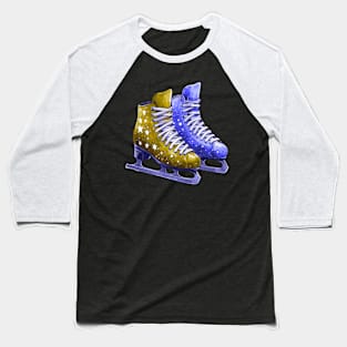 Brown Purple Ice Skating Boots Baseball T-Shirt